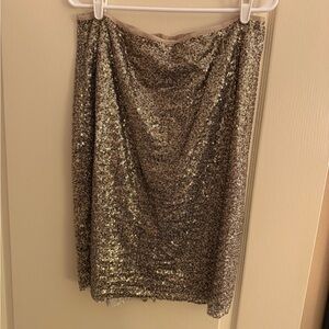 Chico's Gold Sequin Pencil Skirt